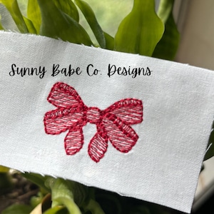 Mini Sketch Bow Embroidery Design, Trendy Bow Embroidery Design,  Vintage Embroidery Download, Bean stitch, Sketch ribbon bow, Add on bow