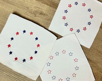 Star Circle Frame Embroidery Design, Machine Embroidery 4th of July Design, Star Fill Sketch and Bean Stitch Bundle, Patriotic Embroidery