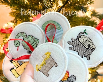 ITH Jesse Tree Christmas Ornament Designs, 25 Advent Calendar Ornaments, Bible Story Ornaments, ITH Jesus Christmas Story, In The Hoop