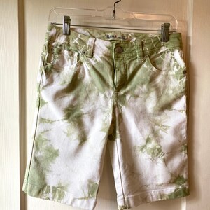 Light Green Natural Dye Denim Bermuda Shorts
