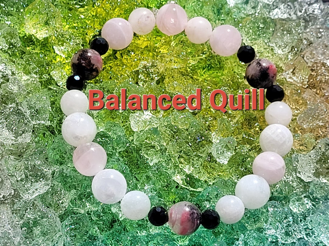 BALANCED QUILL -- 369 Inspired -- Ice Rhodonite, Spinel, Rose Quartz ...