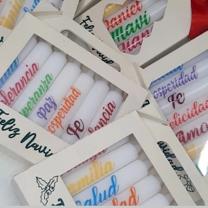 Velitas Personalizadas toda ocasion docena, Personalized Candles for all occasions, dozen