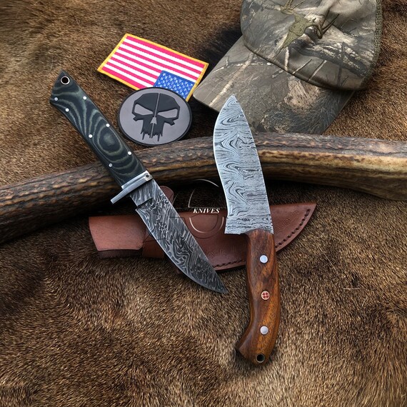 Hunting Knives / Custom Made Premium Damascus Fixed Blade Knife