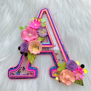 Layered Letter A with flowers, SVG file, Alphabet SVG for cricut, Layered Letters SVG, cake topper Letter, Cricut file, Digital file