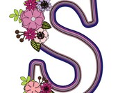 Layered Letter S with flowers, SVG file, Alphabet SVG for cricut, Layered Letters SVG, cake topper Letter, Cricut file, Digital file