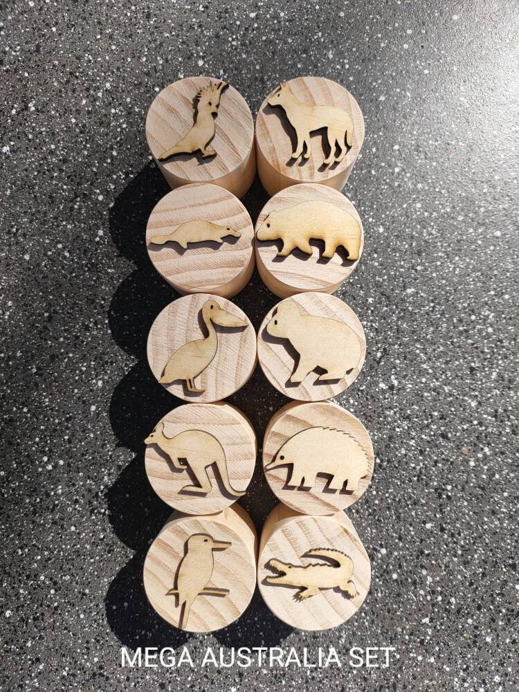 LIMITED EDITION Wooden Playdough Stamp Sets Etsy