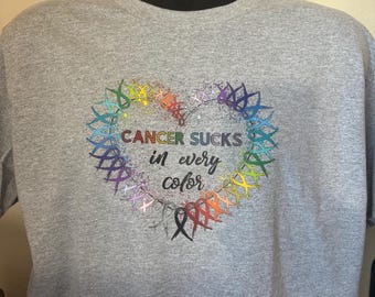 Cancer Sucks Shirt: Awareness Ribbon Support Tee