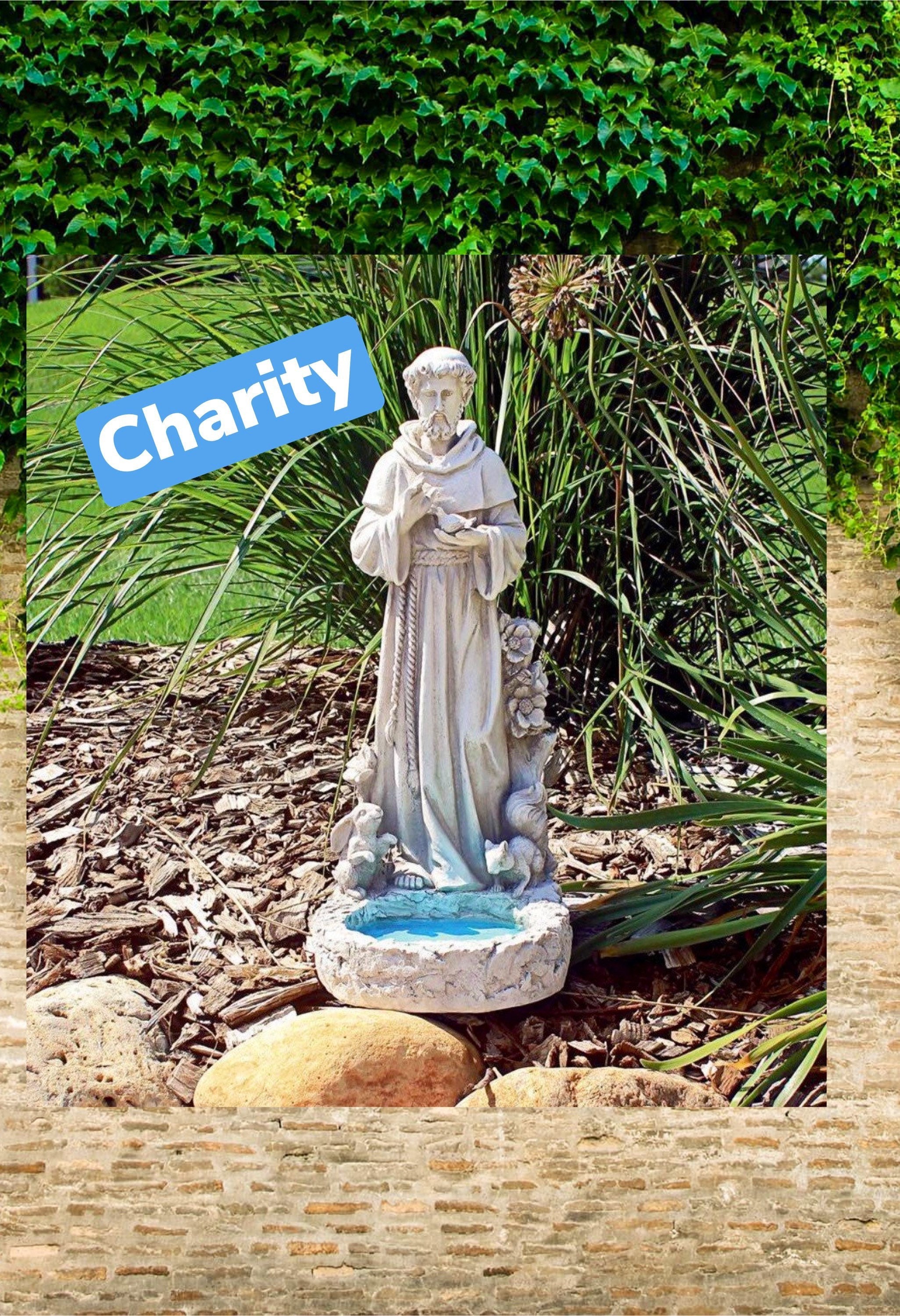 St Francis Garden Statue Bird Bath Statue 16 Inches Home Etsy