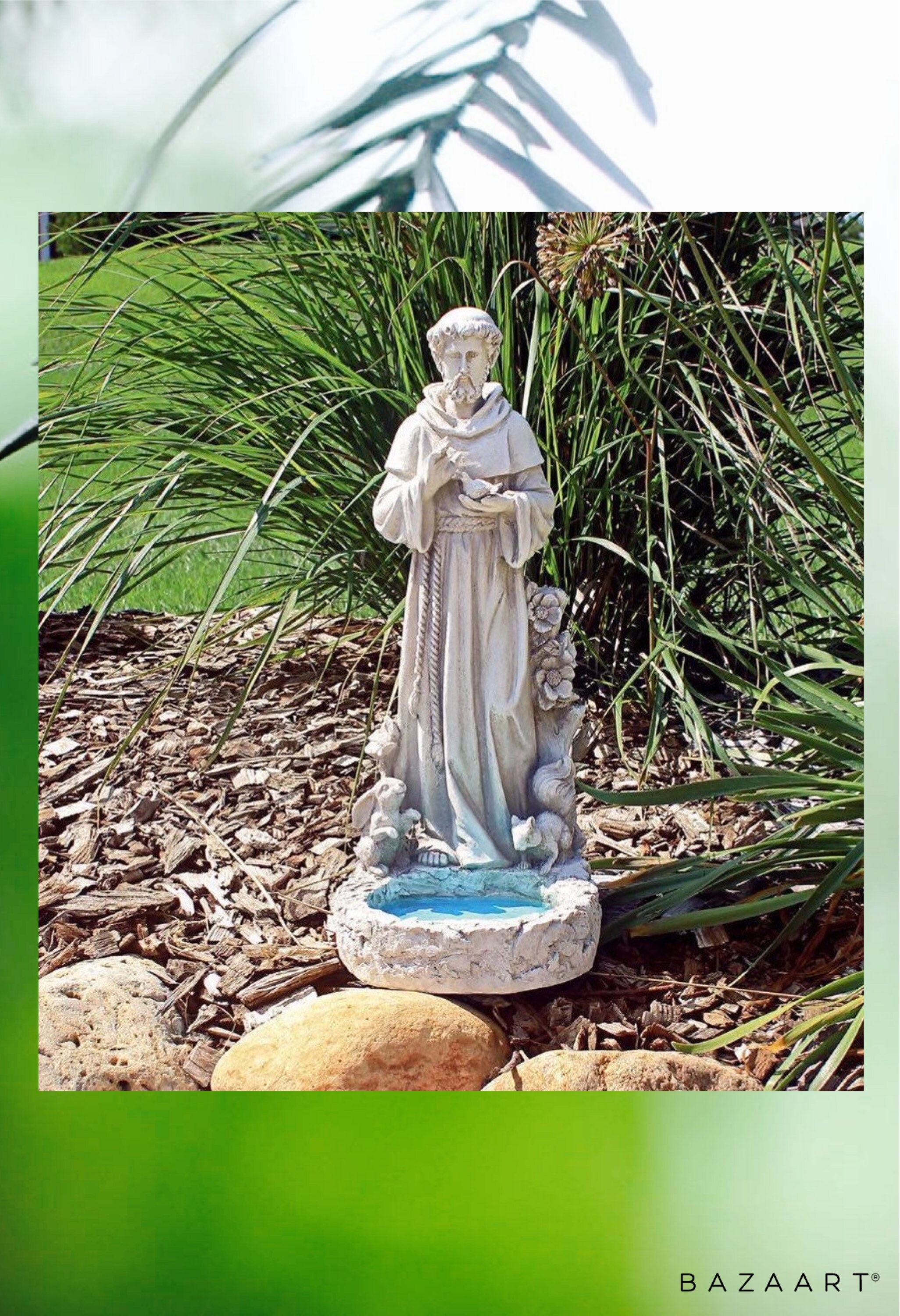 St Francis Garden Statue Bird Bath Statue 16 Inches Home Etsy