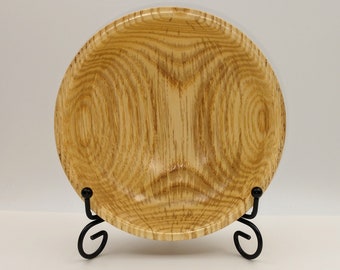 Ash Wood Bowl with Unique Grain, Beautiful Hand Crafted Wooden Dish, Holiday Hostess Gift Idea