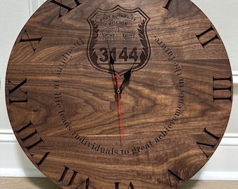 Handcrafted Walnut Clock with Personalized Engraving: Timeless Elegance for Your Space