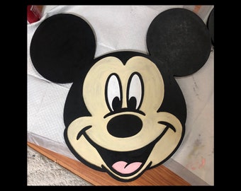 Hand Painted Mickey Mouse Face, Disney Decor, art project blanks