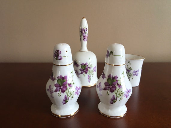 Choice of Hammersley Victorian Violets Fine Bone China Salt and