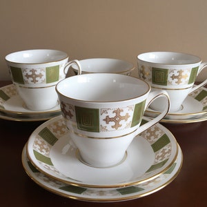 1 of 3 Vintage Spode Persia bone china trio Tea cup with matching Saucer and a Bread/Dessert plate