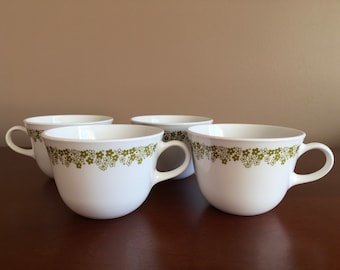 Set of 4 Vintage Corelle Spring Blossom/ Crazy Daisy Cups