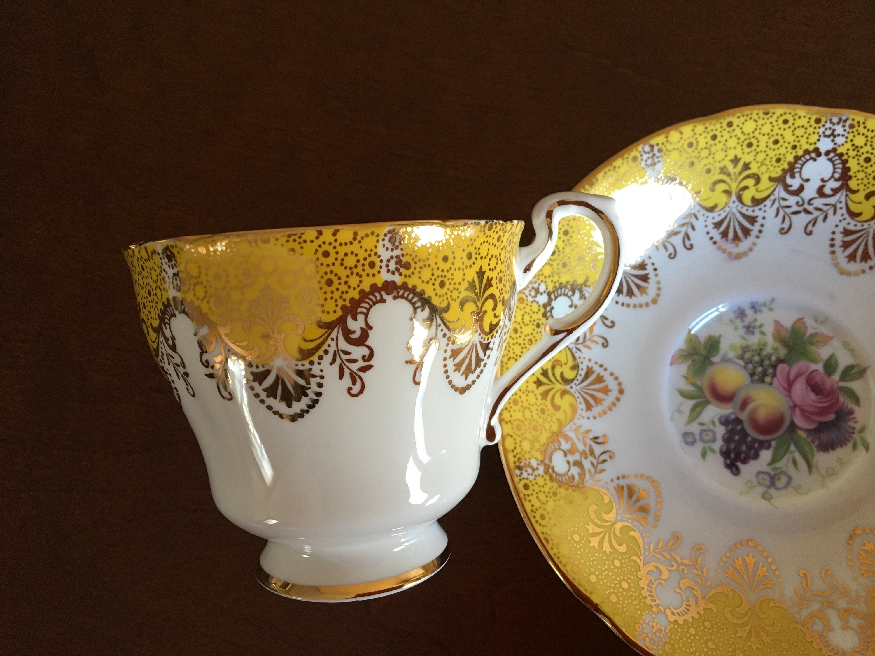 Paragon Yellow and Gold Fruit Fine Bone China Tea Cup With Etsy