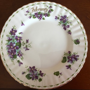 Vintage Royal Albert Flower of the Month Violets February Snack/ Salad plate