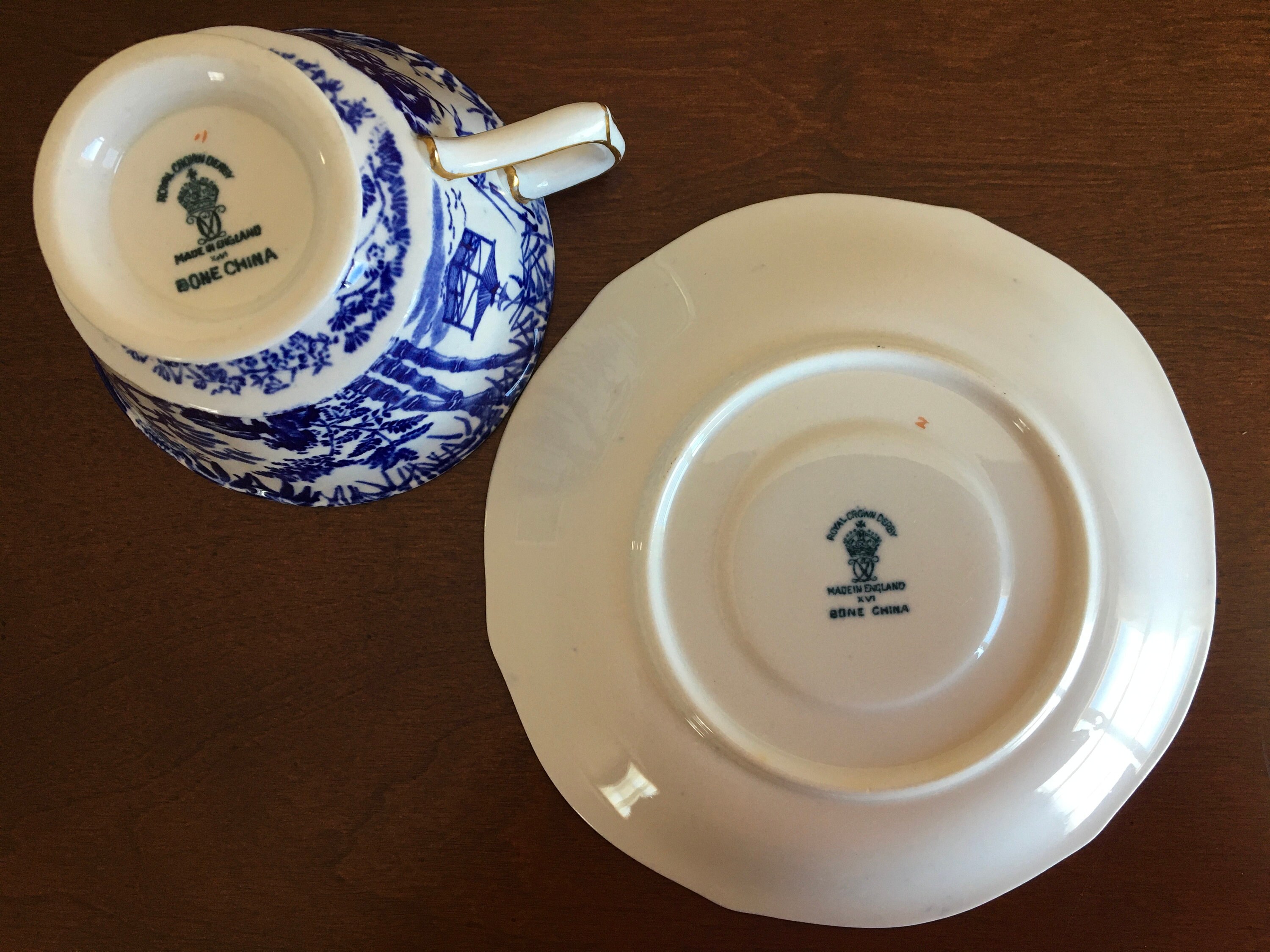 Royal Crown Derby Mid-century Blue Mikado Fine Bone China Cup With