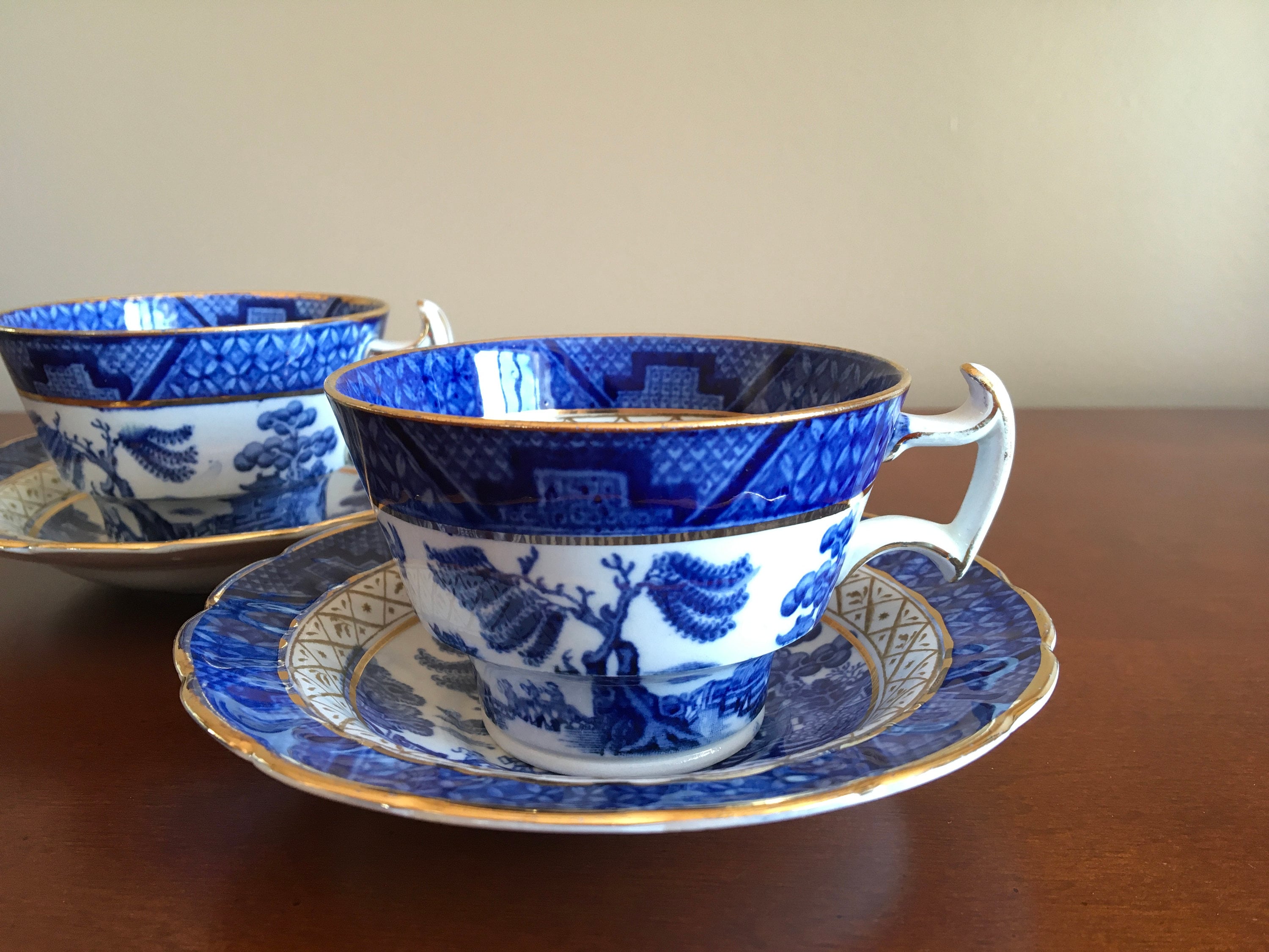 ブース リアル・オールド・ウィロー スープカップ＆ソーサー4客 ブース リアルオールド ウィロー カップ&ソーサ 4客セット ブース