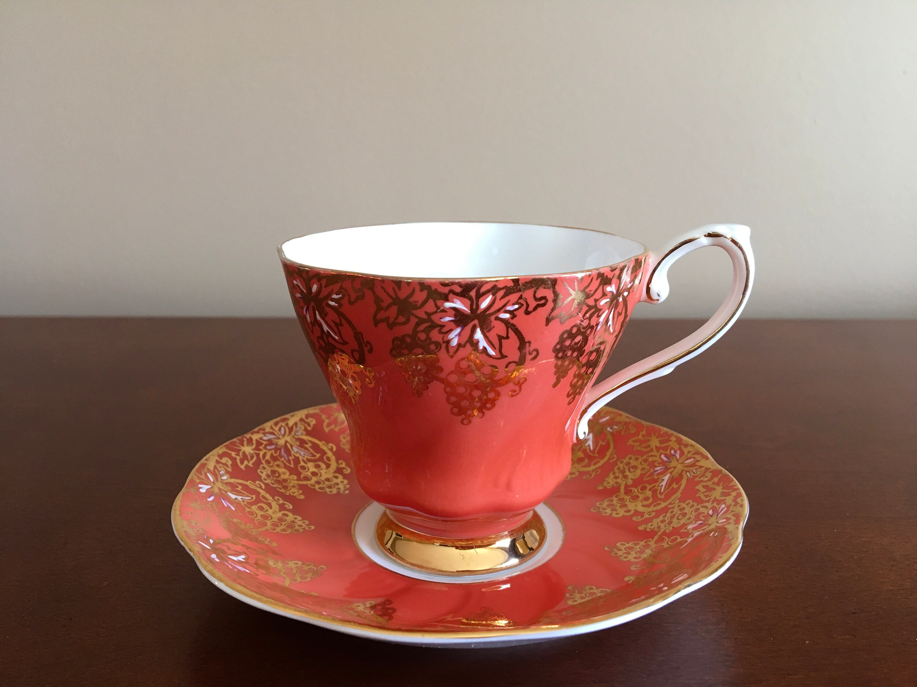 Tea Cups & Sets Home & Living Vintage Royal Grafton handpainted Gold and Red fine bone china Tea