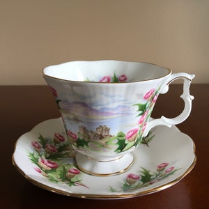 Vintage Royal Albert Ancestral Series Road To The Isles fine bone china Tea cup with matching Saucer