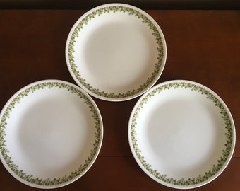 Set of 3 Vintage Corelle Dinner Spring Blossom/Crazy Daisy plates