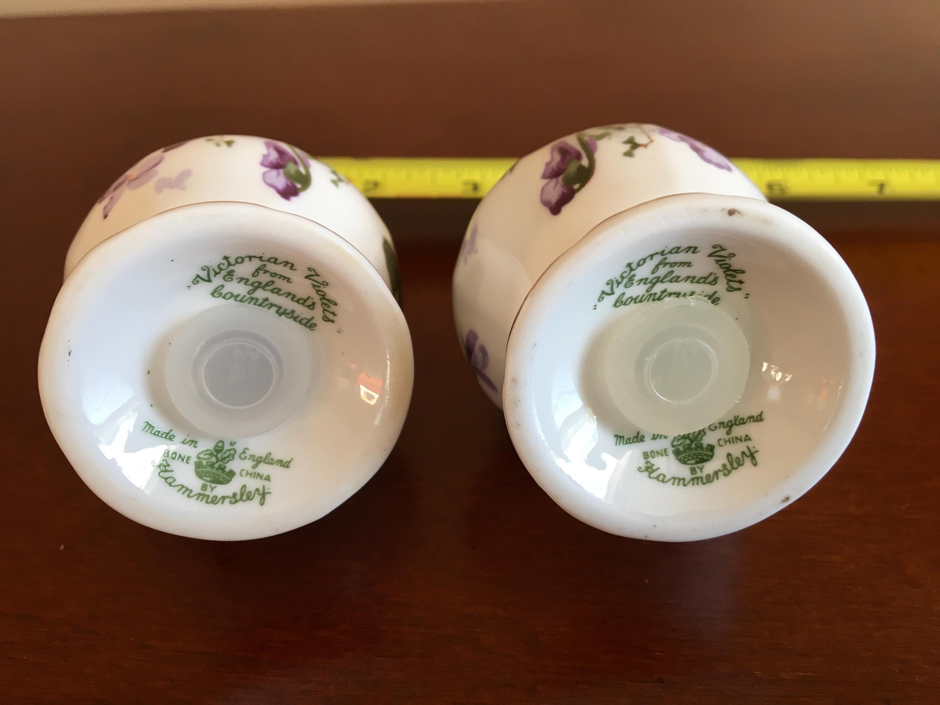 Victorian Violets キャンドルスタンド陶磁器製 Choice of Hammersley Victorian Violets Fine Bone China Salt and