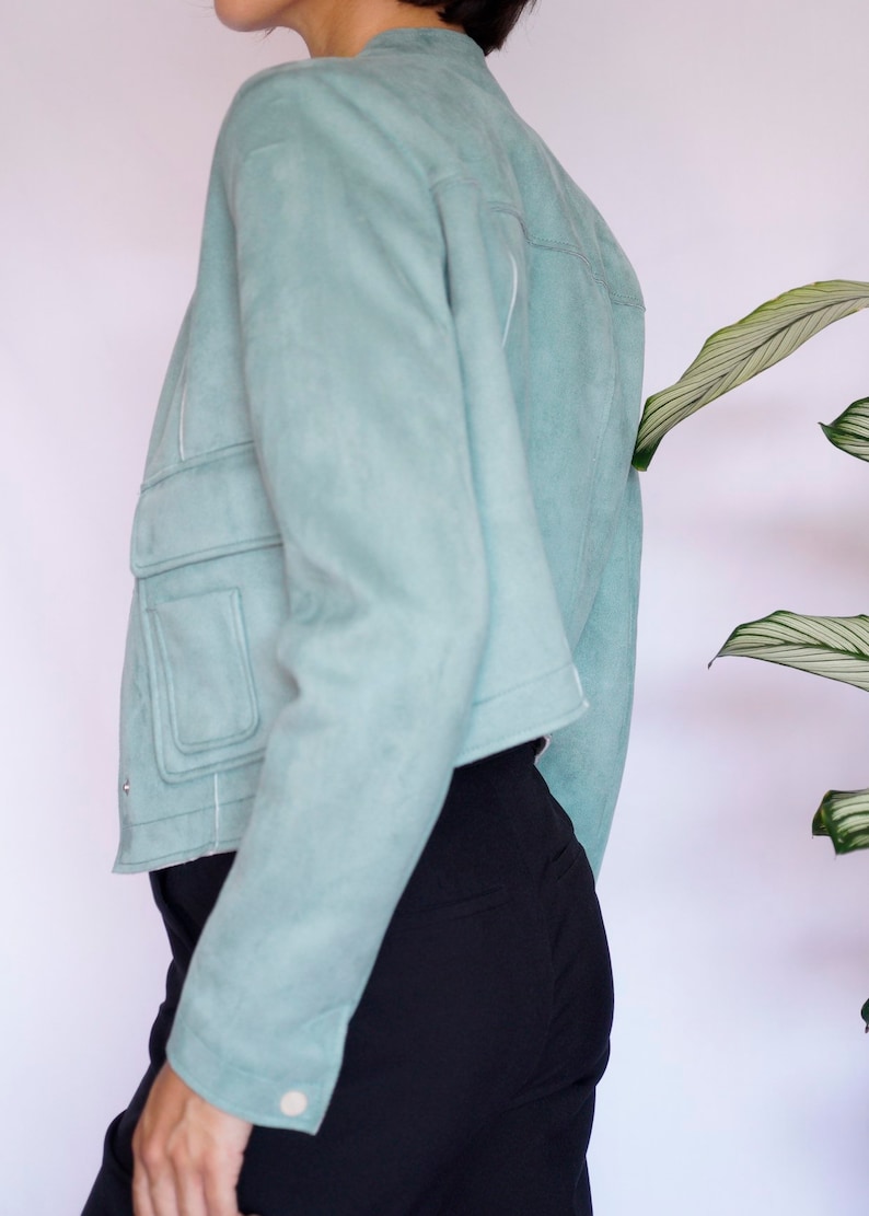 Vintage Green Jacket Vintage Retro Green Coat Mid Length Green Jacket Mint Green Vintage Coat
