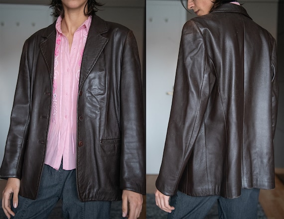 Vintage Brown Leather Jacket / 100% Real Leather B