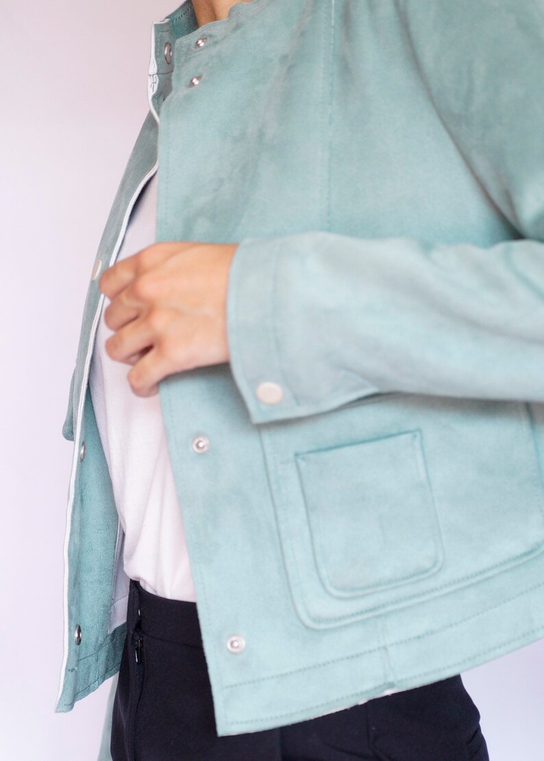 Vintage Green Jacket Vintage Retro Green Coat Mid Length Green Jacket Mint Green Vintage Coat