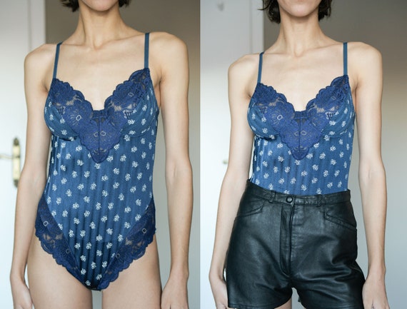 Vintage Lace Bodysuit / Dark Blue Vintage Lace Bod
