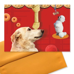 Life/Work Balance - Cute Playful Dogs Blank All-occasion Greeting Card