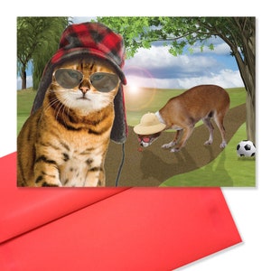 Safari, so good - Mignons explorateurs de chats et de chiens Vierge carte de vœux toutes occasions