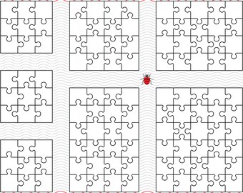 SVG Seven  White Puzzles, digital clipart, Files eps jpg, White Puzzles isolated vector, Instant download svg, png, dxf for Cricut