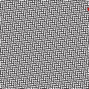 May include: A repeating black and white geometric pattern. The design consists of interlocking shapes, creating a textured, all-over pattern. The pattern is symmetrical and covers the entire surface.