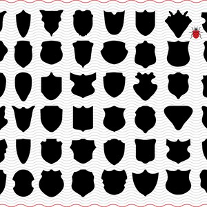Shields SVG, clipart digital de silhueta preta, arquivos eps jpg, vetor isolado de escudos, download instantâneo svg, png, dxf para Cricut