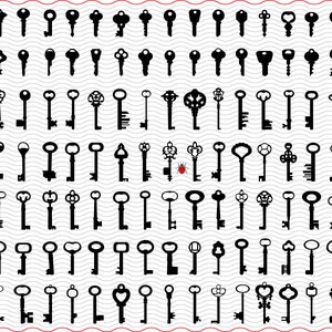 As chaves SVG, clipart digital de silhueta preta, arquivos eps jpg, vetor isolado de chaves de porta, download instantâneo svg, png, dxf para Cricut
