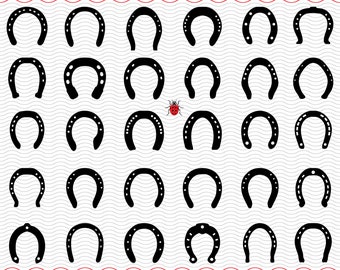 Horseshoes  SVG, Digital clipart , Black silhouettes, eps, jpg, horseshoes isolated vector, Instant download  svg, png, dxf  for Cricut