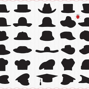 SVG Hats, Caps, Black Silhouettes, digital clipart, Files eps, jpg, Hats,Caps icons design vector, Instant download svg, png, dxf for Cricut