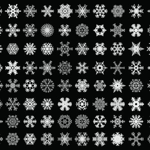 Flocons de neige SVG, silhouettes noires clipart numérique, fichiers eps jpg, vecteur isolé flocons de neige, téléchargement immédiat svg, png, dxf pour Cricut