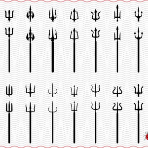 SVG Trident, Digital clipart , Black silhouettes, eps, jpg, Trident Isolated vector, Instant download  svg, png, dxf  for Cricut