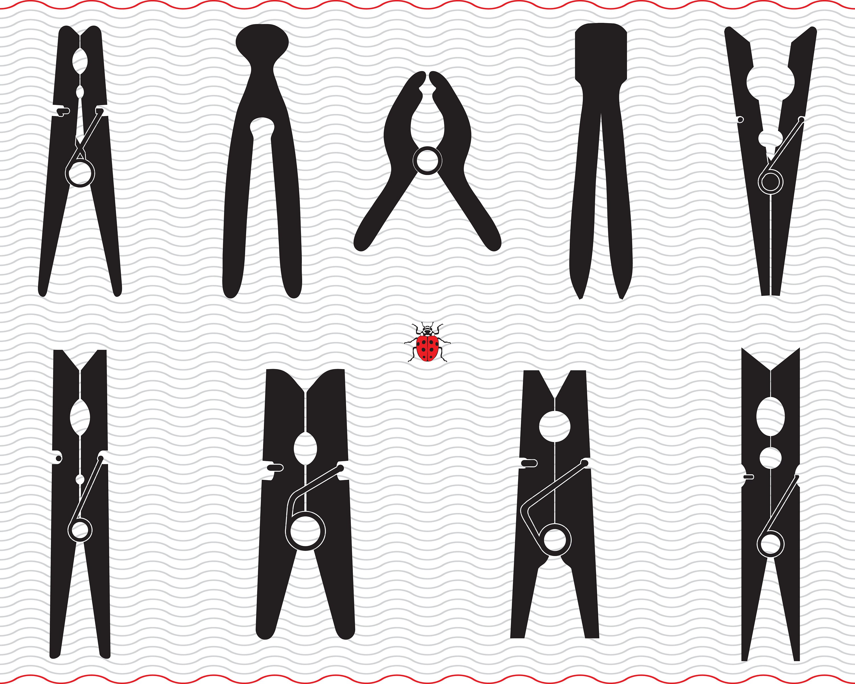 Best Premium Lothes Pegs Black Color Clothes Pin Vector, Black Clothes Pins