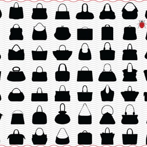 SVG Women&#39;s Purses,  Black silhouettes digital clipart, Files eps jpg, Handbags isolated vector, Instant download svg, png, dxf for Cricut