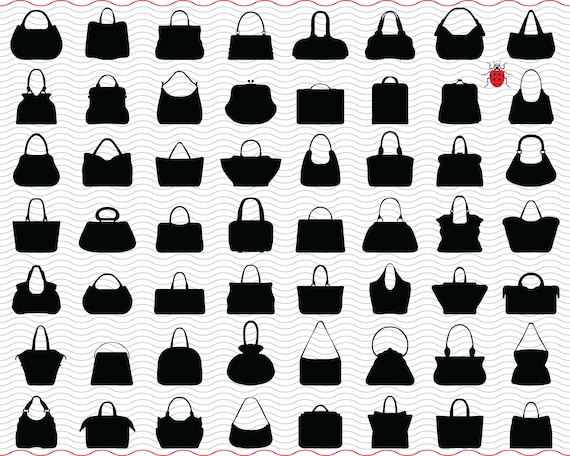 Sacs à main pour femmes SVG, clipart numérique silhouettes noires