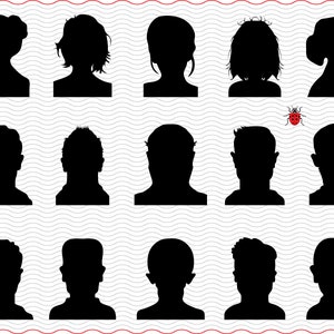SVG Avatars icons, Black silhouette digital clipart, Files eps jpg, Avatars icons isolated vector, Instant download svg, png, dxf for Cricut