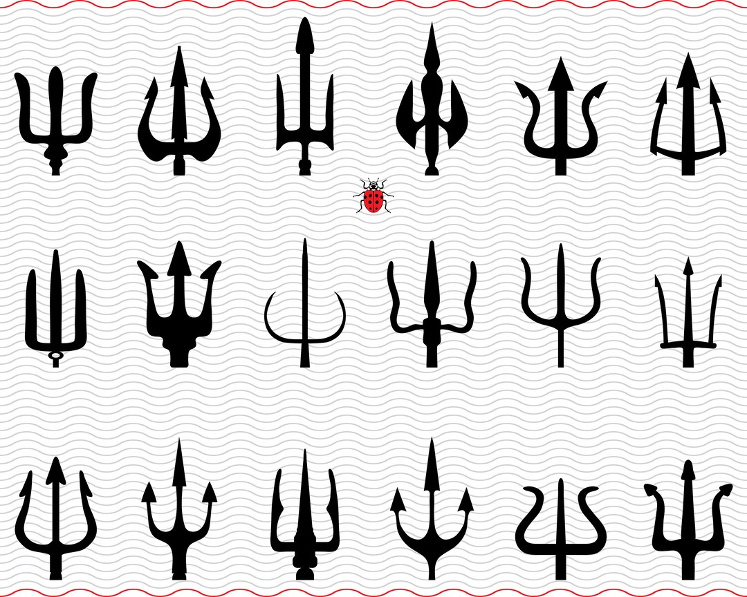 SVG Trident, Digital Clipart , Black Silhouettes, Eps, Jpg, Trident ...