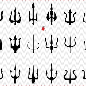 Trident SVG, clipart numérique, silhouettes noires, eps, jpg, vecteur isolé Trident, téléchargement immédiat svg, png, dxf pour Cricut