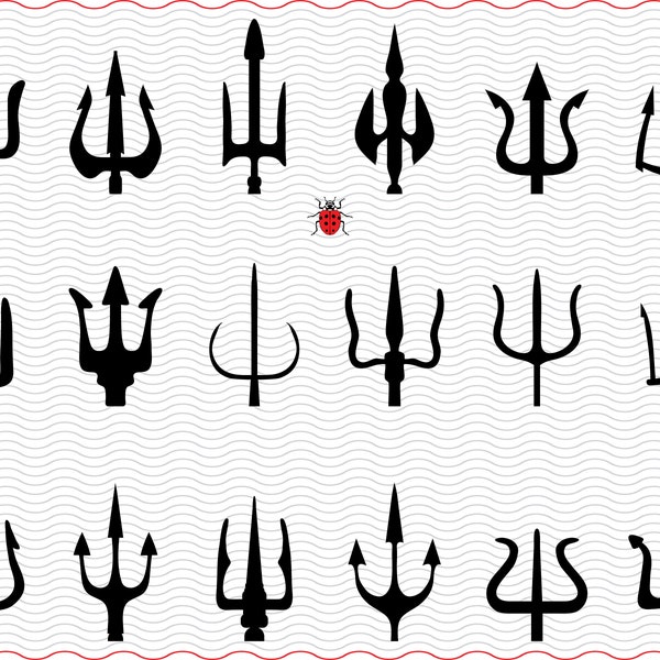 SVG Trident, Digital clipart , Black silhouettes, eps, jpg, Trident Isolated vector, Instant download svg, png, dxf for Cricut