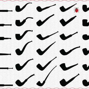 SVG Tobacco Pipes, Black silhouettes, digital clipart, Files eps jpg, Tobacco isolated vector, Instant download svg, png, dxf for Cricut