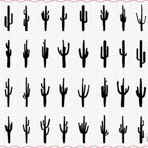 Cactuses SVG, Digital clipart , Black silhouettes, eps, jpg, Cactuses  isolated vector, Instant download  svg, png, dxf  for Cricut